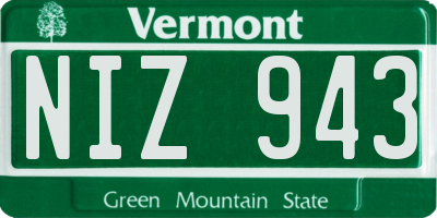 VT license plate NIZ943