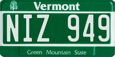 VT license plate NIZ949
