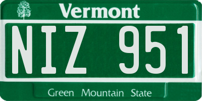 VT license plate NIZ951