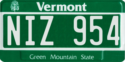 VT license plate NIZ954