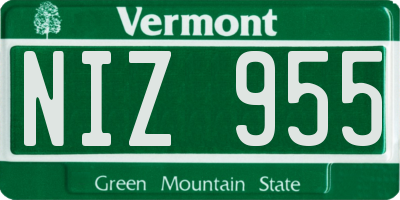 VT license plate NIZ955