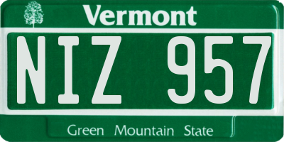 VT license plate NIZ957