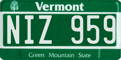VT license plate NIZ959