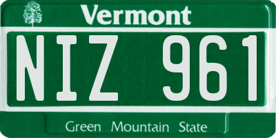 VT license plate NIZ961