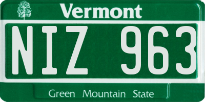 VT license plate NIZ963