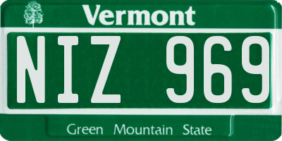 VT license plate NIZ969
