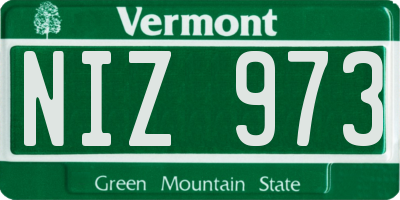 VT license plate NIZ973