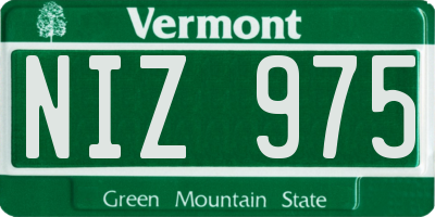 VT license plate NIZ975