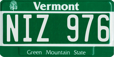 VT license plate NIZ976