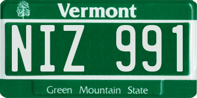 VT license plate NIZ991