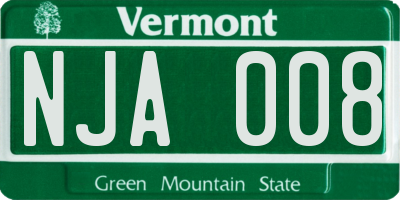 VT license plate NJA008