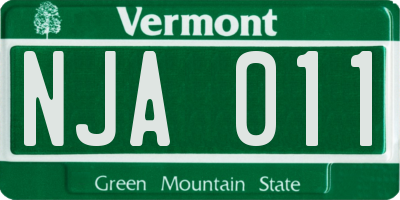 VT license plate NJA011