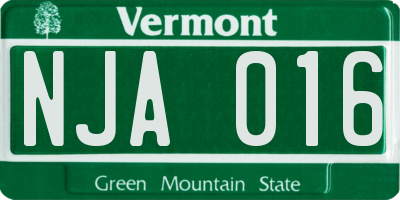 VT license plate NJA016