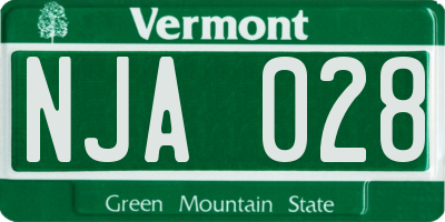 VT license plate NJA028