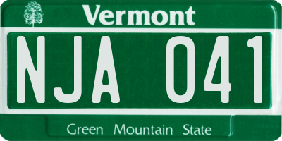 VT license plate NJA041