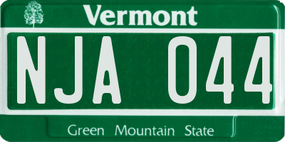 VT license plate NJA044
