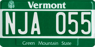 VT license plate NJA055