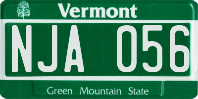 VT license plate NJA056