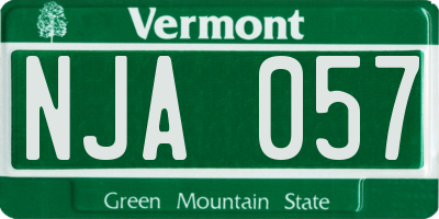 VT license plate NJA057