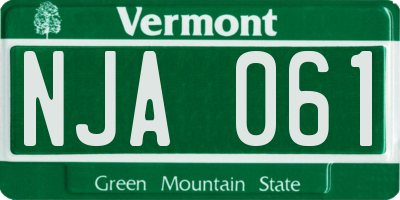 VT license plate NJA061