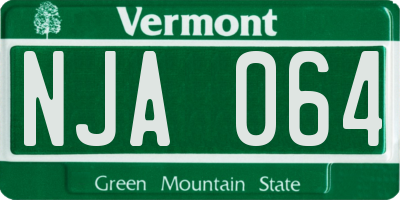 VT license plate NJA064