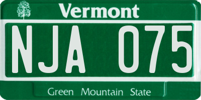 VT license plate NJA075