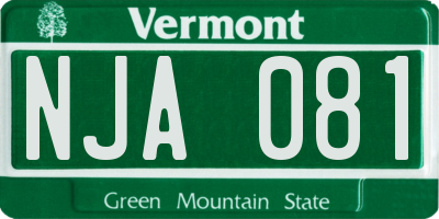 VT license plate NJA081