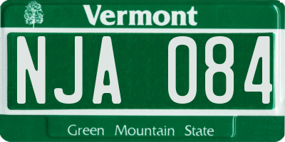 VT license plate NJA084