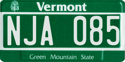 VT license plate NJA085