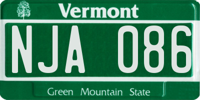 VT license plate NJA086