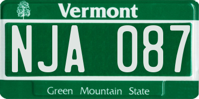 VT license plate NJA087