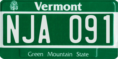 VT license plate NJA091