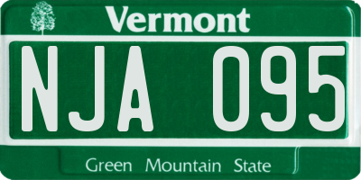 VT license plate NJA095
