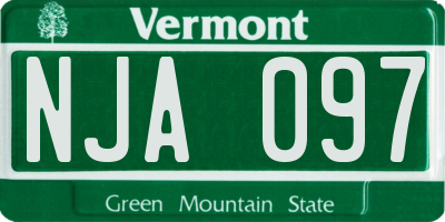 VT license plate NJA097