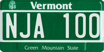 VT license plate NJA100