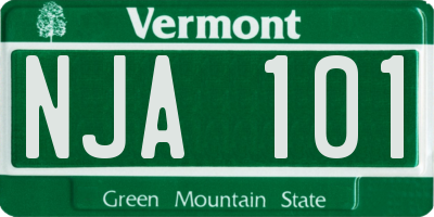 VT license plate NJA101
