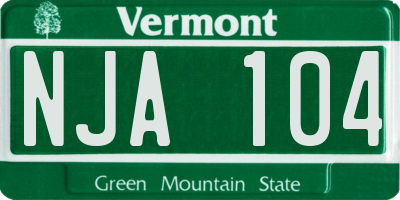 VT license plate NJA104