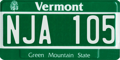 VT license plate NJA105