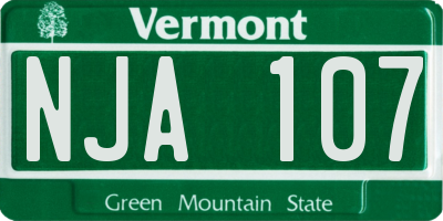 VT license plate NJA107