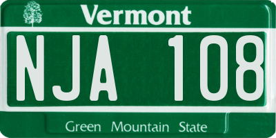 VT license plate NJA108