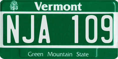 VT license plate NJA109