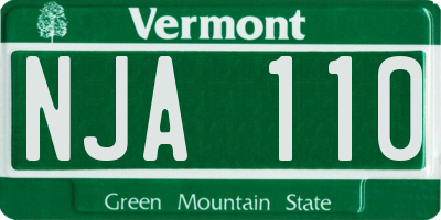 VT license plate NJA110