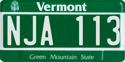 VT license plate NJA113
