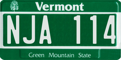 VT license plate NJA114