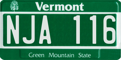 VT license plate NJA116