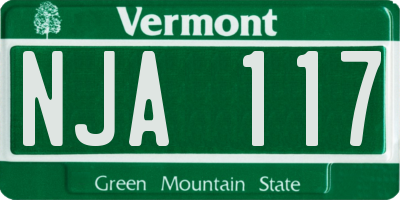 VT license plate NJA117