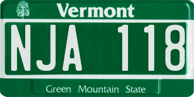 VT license plate NJA118