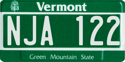 VT license plate NJA122