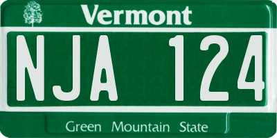 VT license plate NJA124