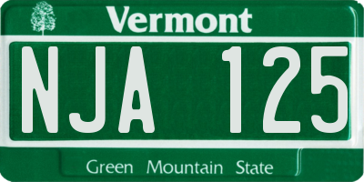 VT license plate NJA125